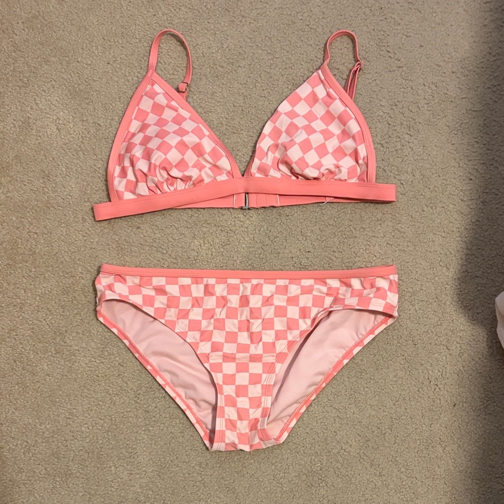 Kona Sol Pink Checkered Bikini